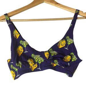 MeUndies‎ Women's S FeelFree Triangle Bralette Taco & Margarita Printed Purple